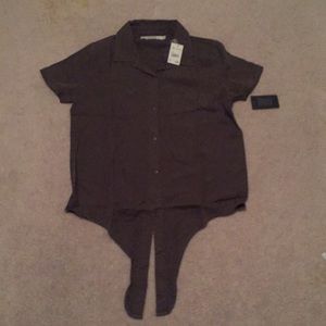 Versona Tie Front Button Down Blouse